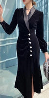 Vestido Vintage 40s Otoño Negro