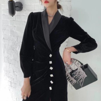 Vestido Vintage 40s Otoño Negro