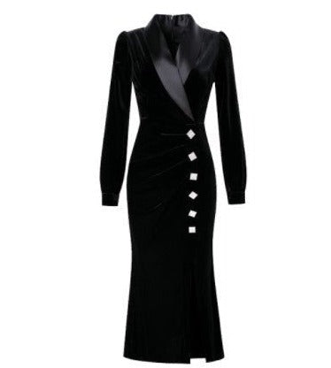 Vestido Vintage 40s Otoño Negro