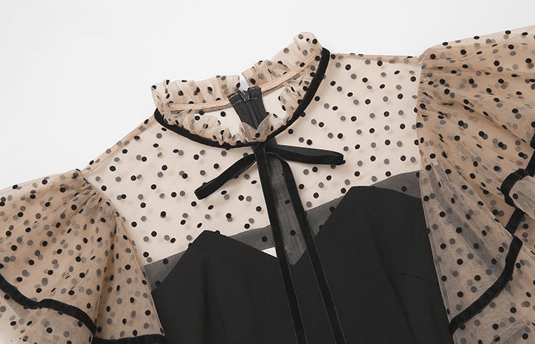 Vestido Vintage De Talle Alto Negro De Los Años 40