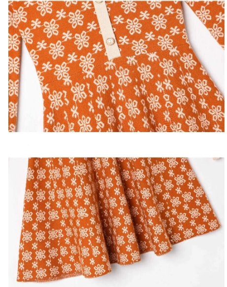 Vestido Vintage 40s Old School Naranja