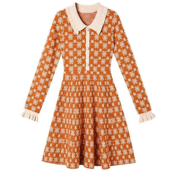 Vestido Vintage 40s Old School Naranja