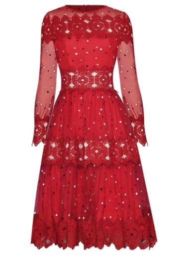 Vestido De Noche Rojo De La Década De 1940