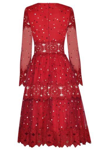 Vestido De Noche Rojo De La Década De 1940