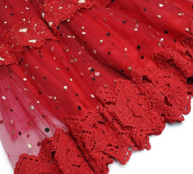 Vestido De Noche Rojo De La Década De 1940