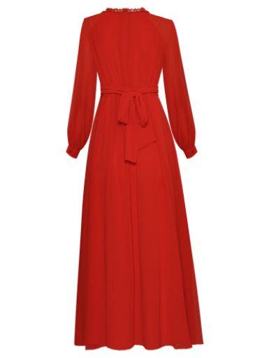 Vestido Vintage Rojo De Cintura Alta De Los Años 40