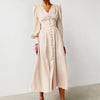 Vestido Vintage Años 40 Satén Beige