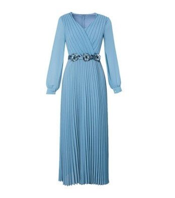 Vestido Vintage 1940s Liso Azul