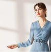Vestido Vintage 1940s Liso Azul