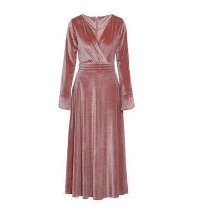 Vestido Vintage 1940s Liso Rosa
