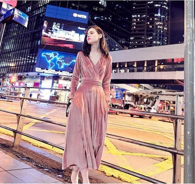 Vestido Vintage 1940s Liso Rosa
