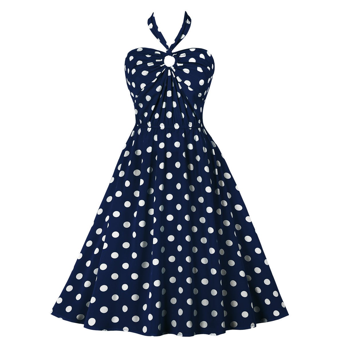 Vestido Vintage 50s Azul Marino