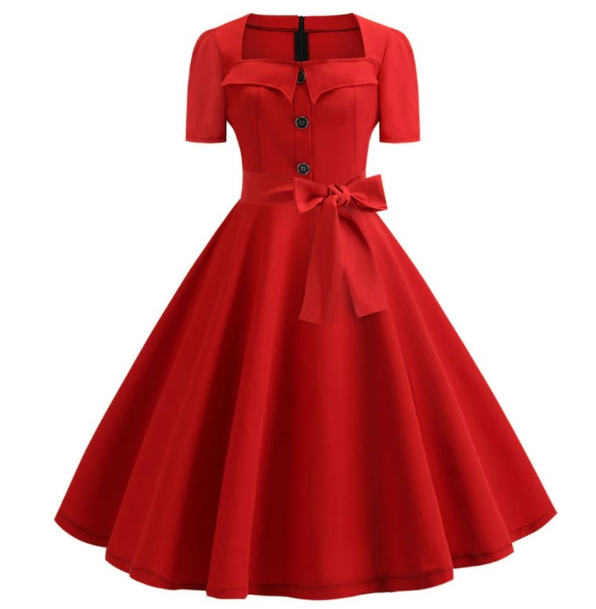 Vestido Vintage 50s Rojo