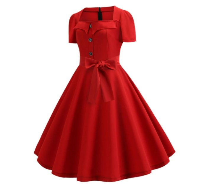Vestido Vintage 50s Rojo