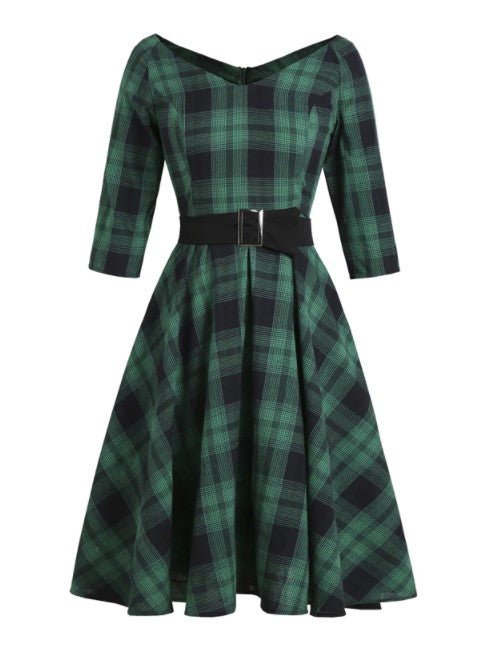 Vestido Tartán Vintage 50s