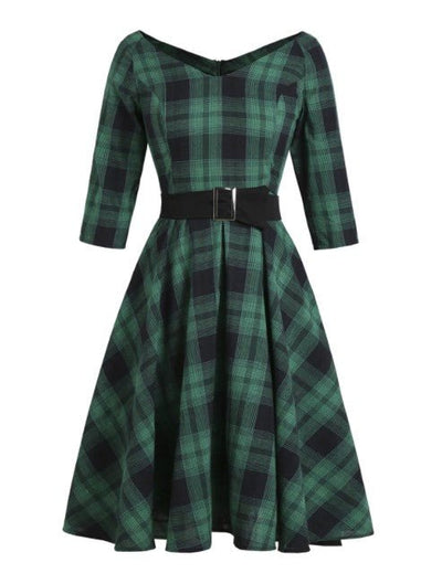 Vestido Tartán Vintage 50s