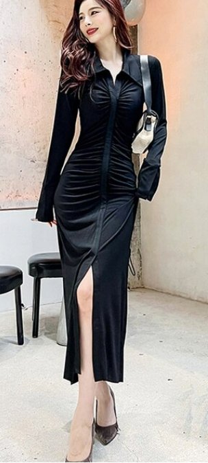 Vestido Negro Vintage Otoño Invierno