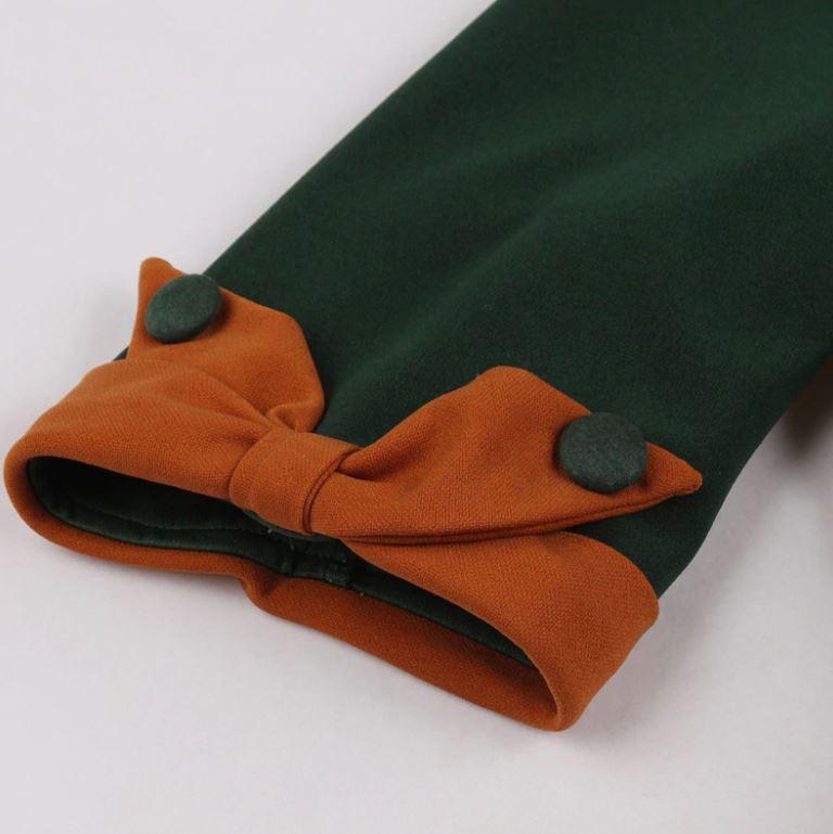 Vestido Vintage Otoño Verde