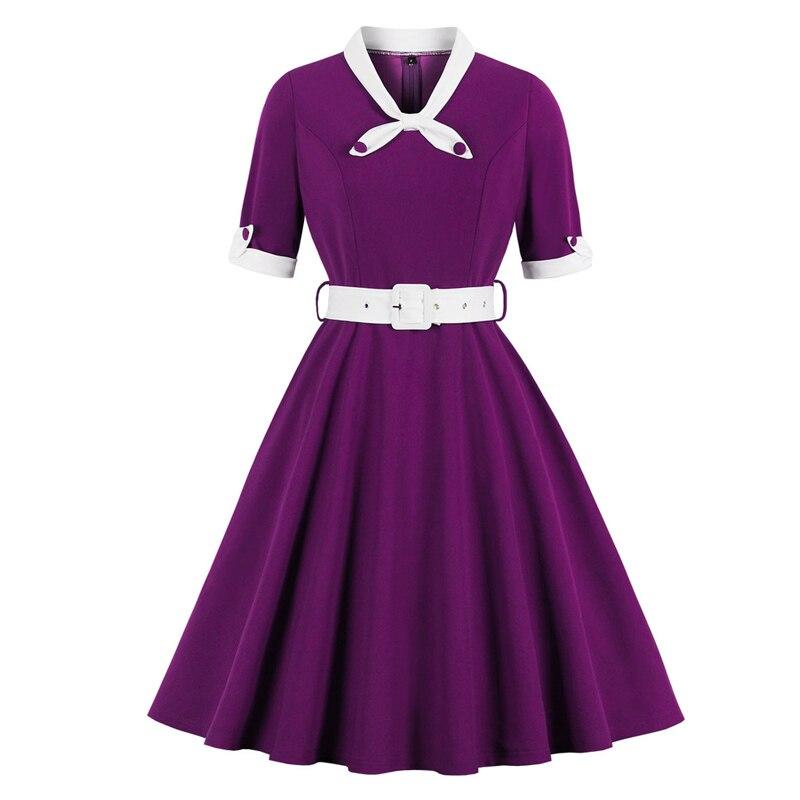 Vestido Vintage Morado De Otoño