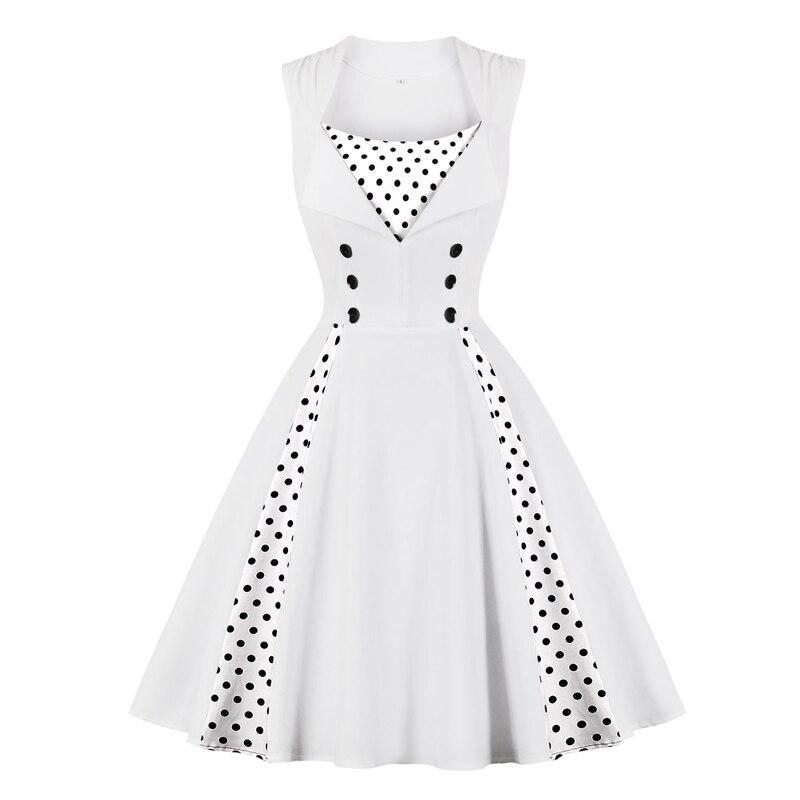 Vestido Rockabilly Vintage Blanco