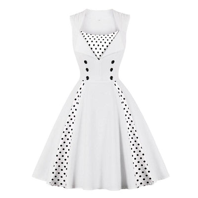 Vestido Rockabilly Vintage Blanco