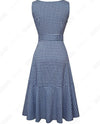 Vestido Vintage Cuadros Azul