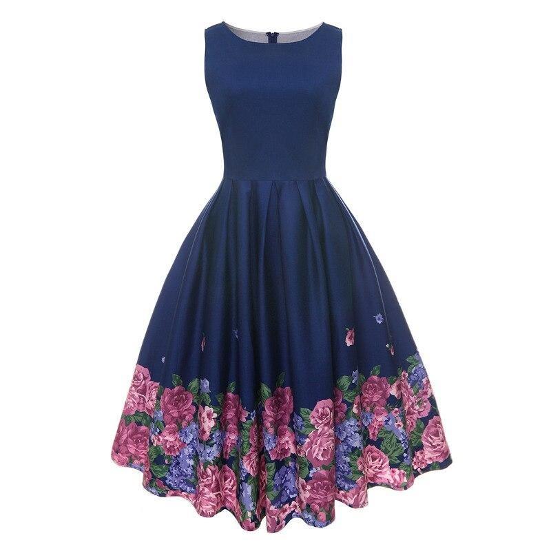 Vestido Vintage Azul Plisado