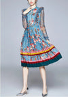 Vestido Vintage Azul Porcelana