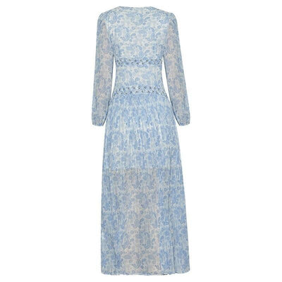 Vestido Azul De La Vendimia