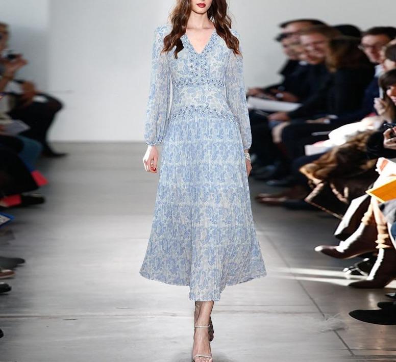 Vestido Azul De La Vendimia