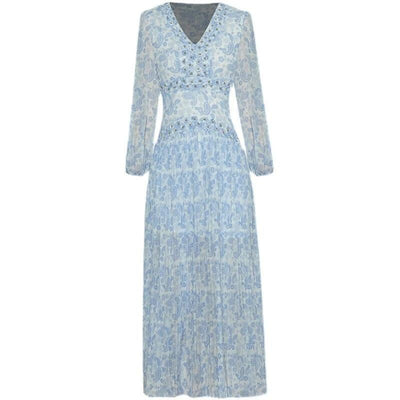 Vestido Azul De La Vendimia