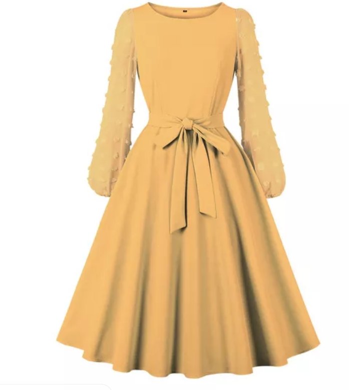 Vestido Vintage Bohemio Amarillo