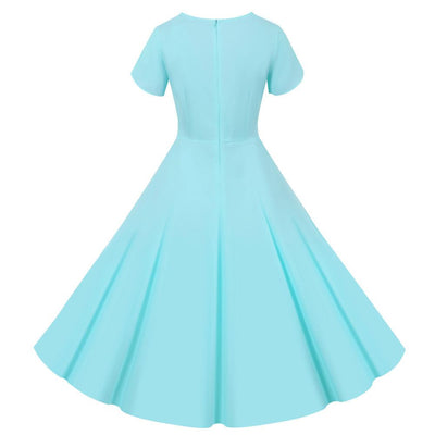 Vestido Vintage Botones Azul