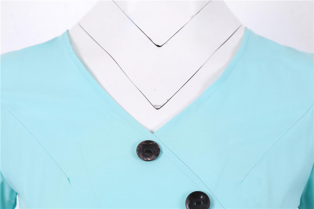 Vestido Vintage Botones Azul