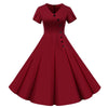 Vestido Vintage Botones Burdeos