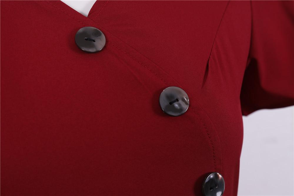 Vestido Vintage Botones Burdeos