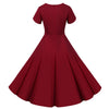 Vestido Vintage Botones Burdeos