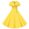 Vestido Vintage Botones Amarillo