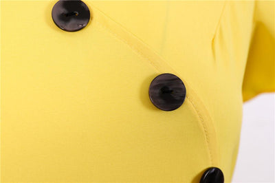 Vestido Vintage Botones Amarillo
