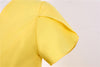 Vestido Vintage Botones Amarillo