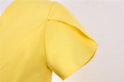 Vestido Vintage Botones Amarillo