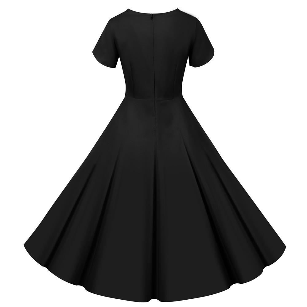 Vestido Vintage Botones Negro