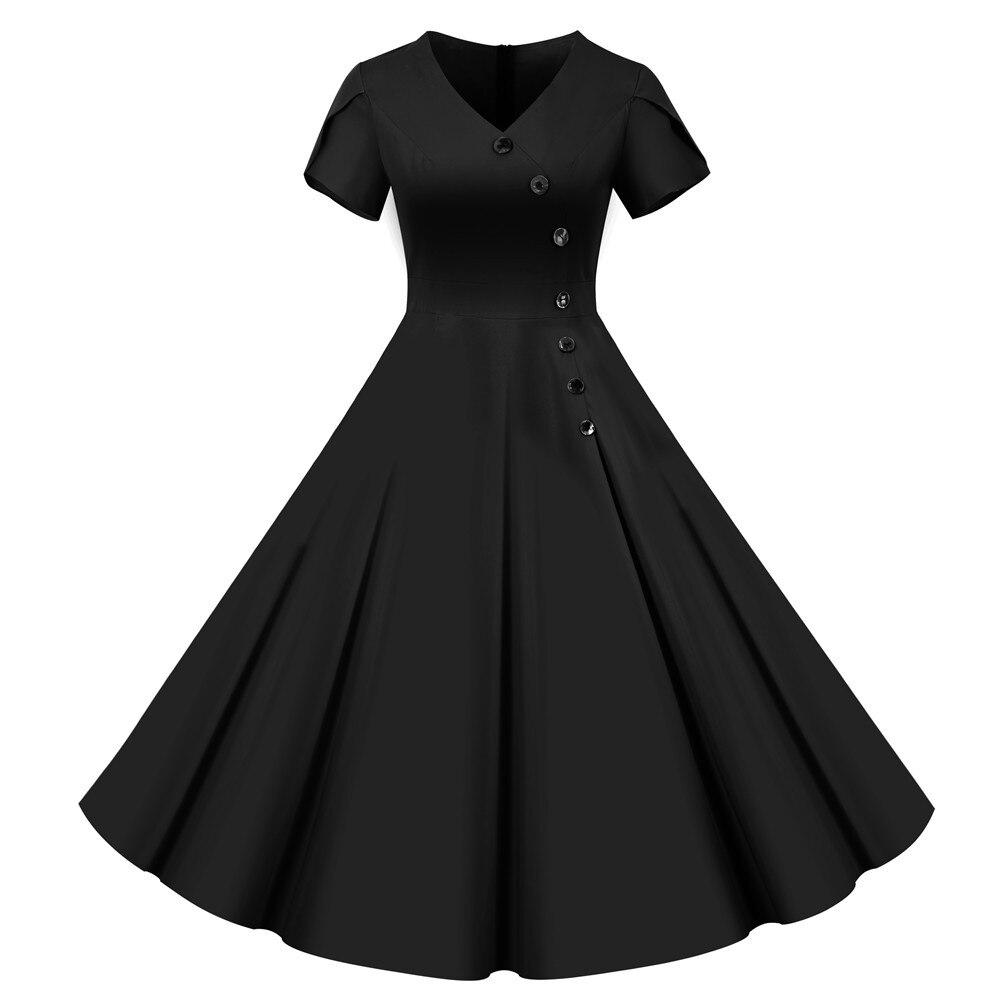 Vestido Vintage Botones Negro