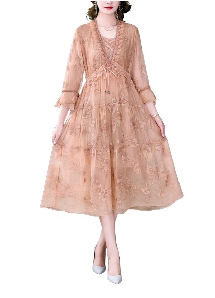 Vestido Vintage Bordado Floral