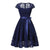 Vestido Vintage Bordado Azul Marino