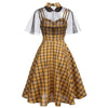 Vestido Vintage A Cuadros Con Velo