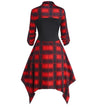 Vestido Vintage De Cuadros Con Cordones Rojo