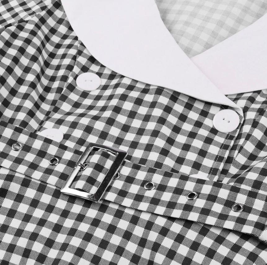 Vestido Vintage Cuadros Negro