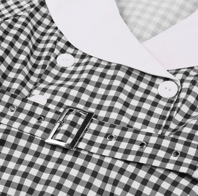 Vestido Vintage Cuadros Negro