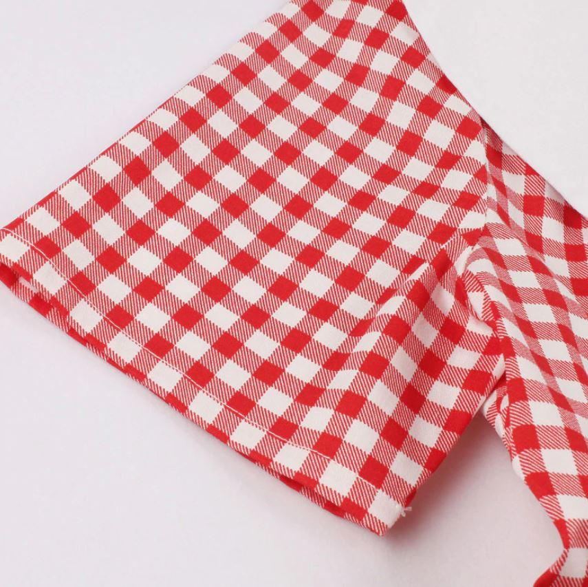 Vestido Vintage Cuadros Rojo